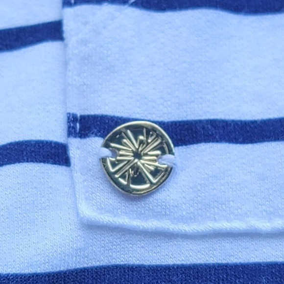 Lilly Pulitzer Hillary Popover Bright White Navy Blue Dress UPF 50+ Stretch Sz S - Picture 9 of 16